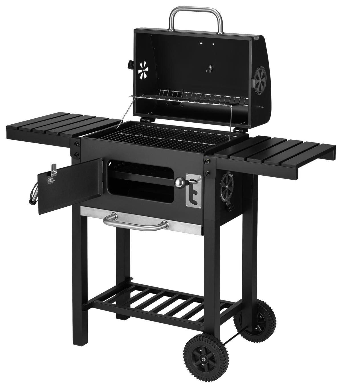 Faszenes Grill Blacky - fekete, Trend, műanyag/fém (109/54/104,5cm) - Homezone