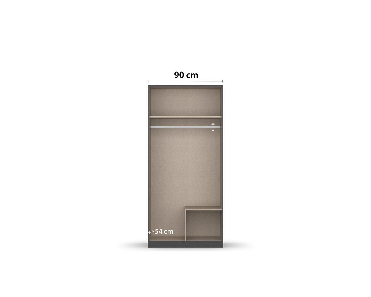 DREHTÜRENSCHRANK Style-Up Grau B: 91cm - Grau, MODERN, Holzwerkstoff (91/197/54cm) - Rauch Möbel
