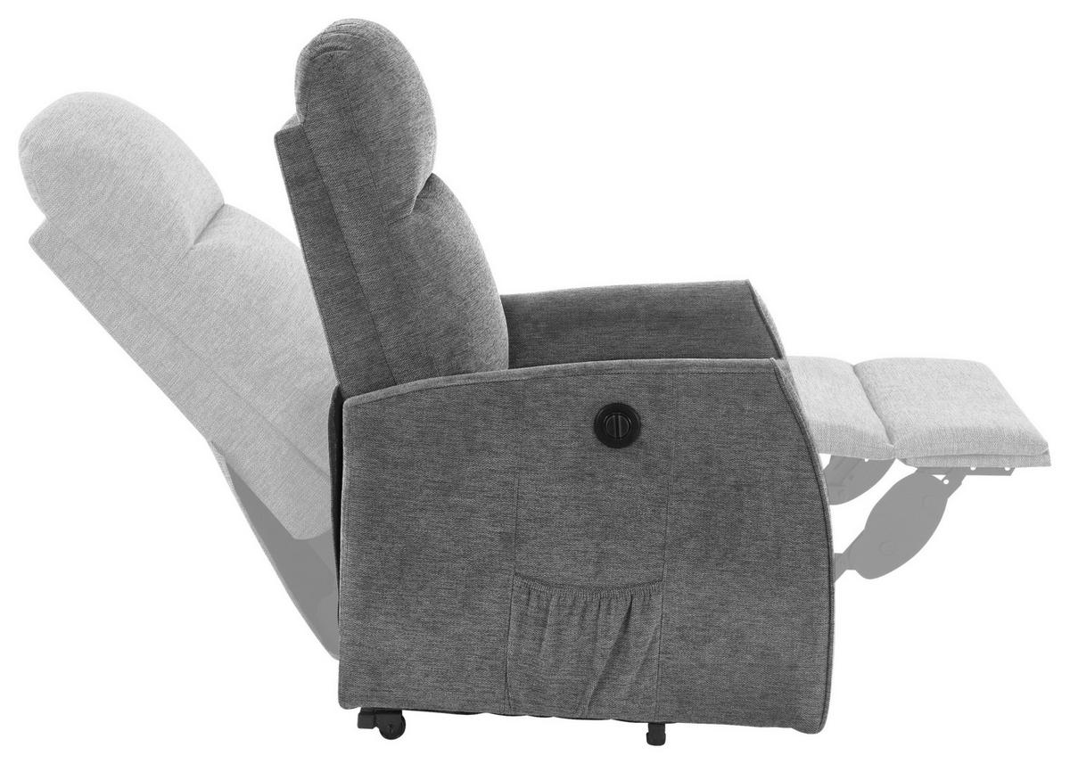 Fernsehsessel Athen Micorfaser Hellgrau, B: 67,5cm - Hellgrau, MODERN, Holz/Textil (67.5/107/88.5cm)