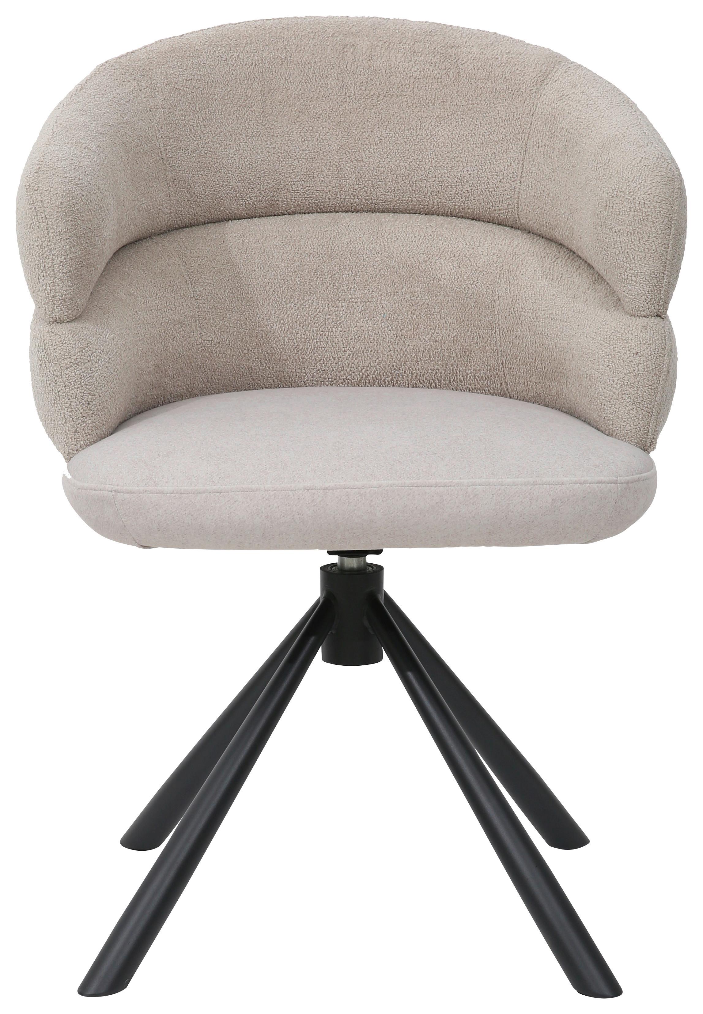 Židle s područkami, MALIA - černá/světle hnědá, Moderní, kov/textil (58/83/62cm) - Premium Living
