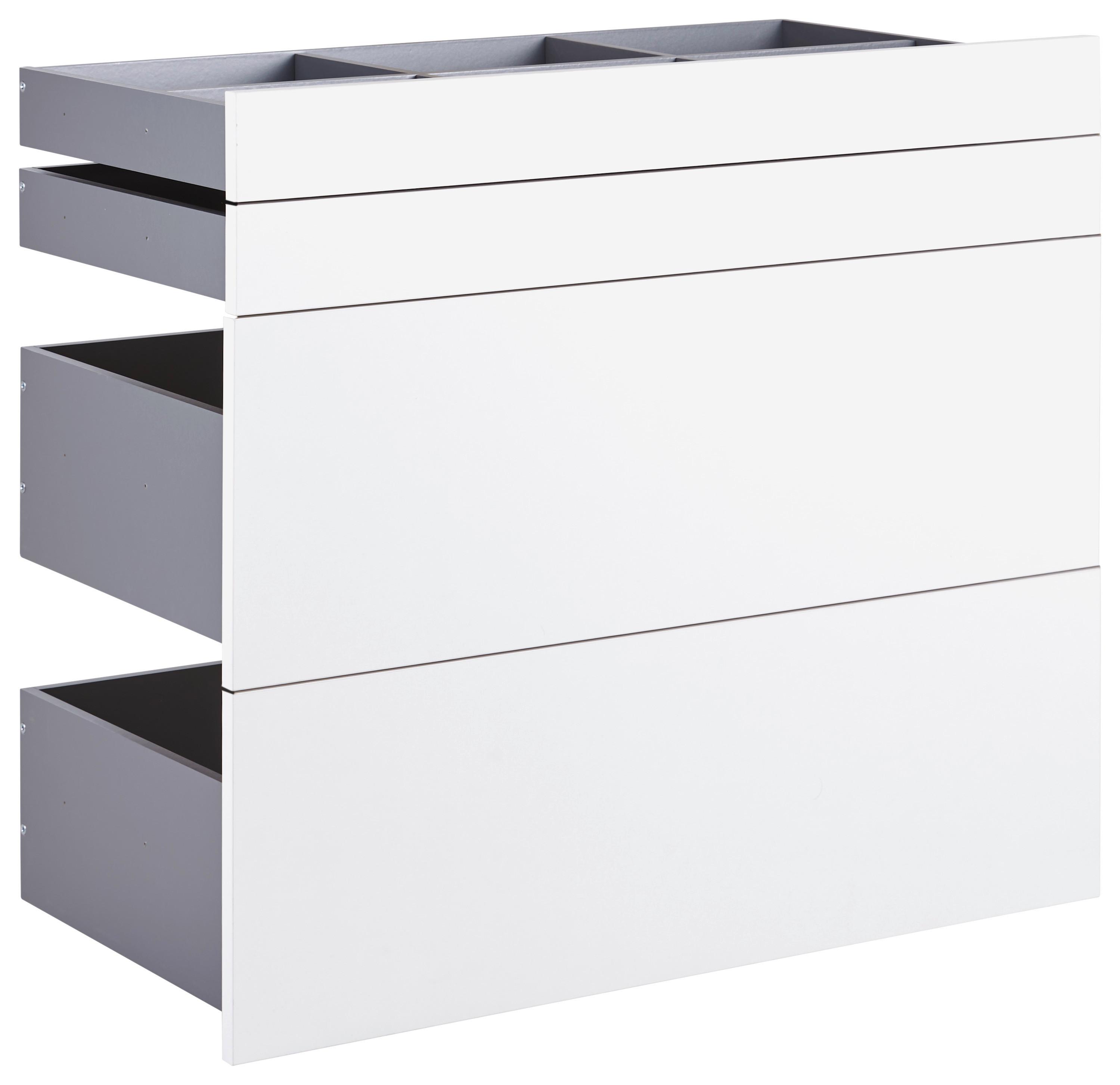 Schubladenset Unit Weiß B: 91 cm, Vollauszug