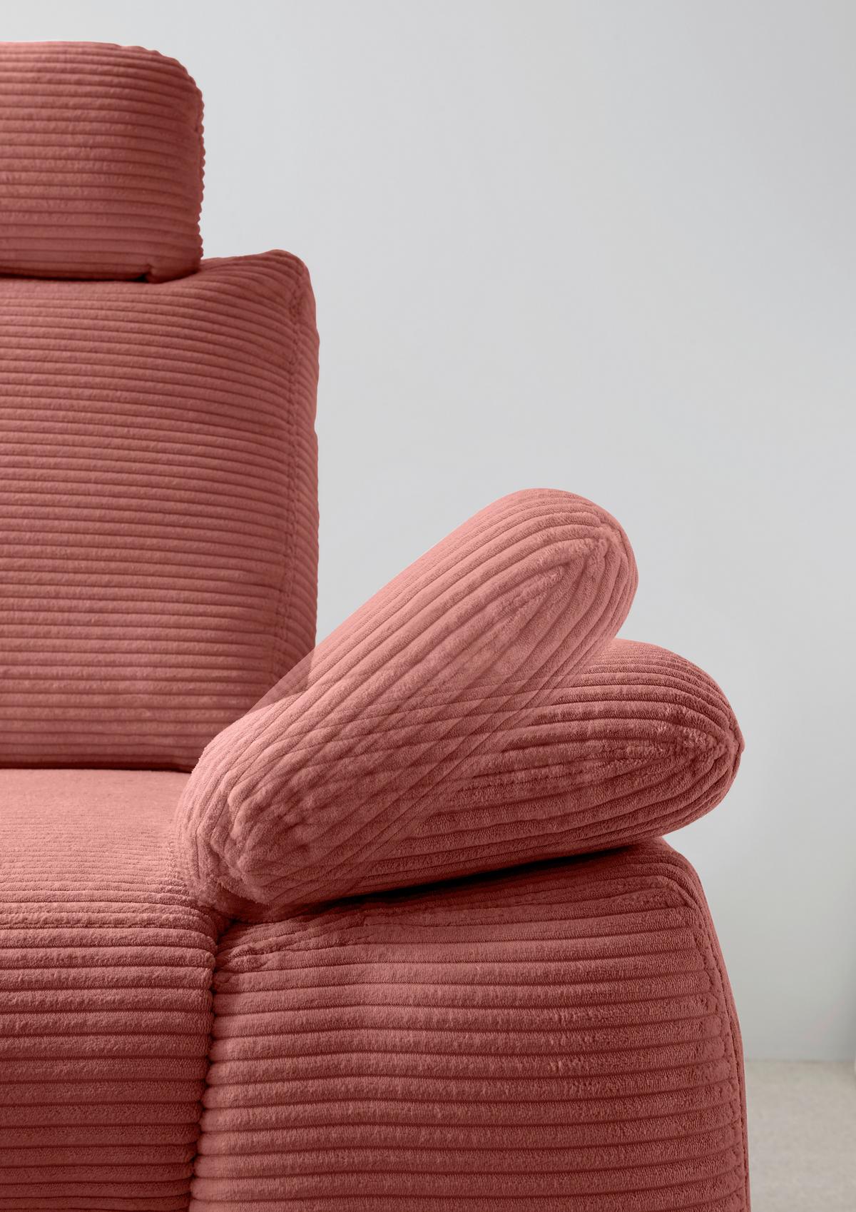 Eckschlafsofa Positano Koralle S: 206x261 Cm - Wildeiche/Koralle, MODERN, Textil (206/261cm) - Livetastic