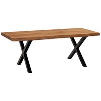 Couchtisch Couchtisch - Schwarz/Akaziefarben, Design, Holz/Metall (120/60/46cm) - MID.YOU