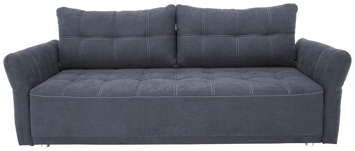 Veľká pohovka PASCAL, sivá - sivá, Basics, kov/drevo (221/91/107cm)
