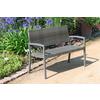 Sitzbank Aluminium 2-Sitzer mit Armlehne - Dunkelgrau, Basics, Kunststoff/Metall (116/60/87cm) - Gardenson