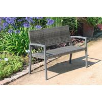 Sitzbank Aluminium 2-Sitzer mit Armlehne - Dunkelgrau, Basics, Kunststoff/Metall (116/60/87cm) - Gardenson