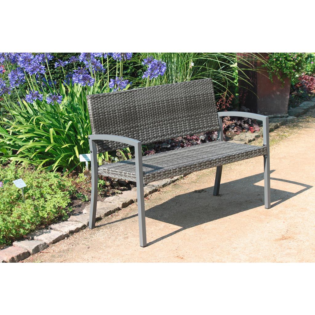 Sitzbank Aluminium 2-Sitzer mit Armlehne