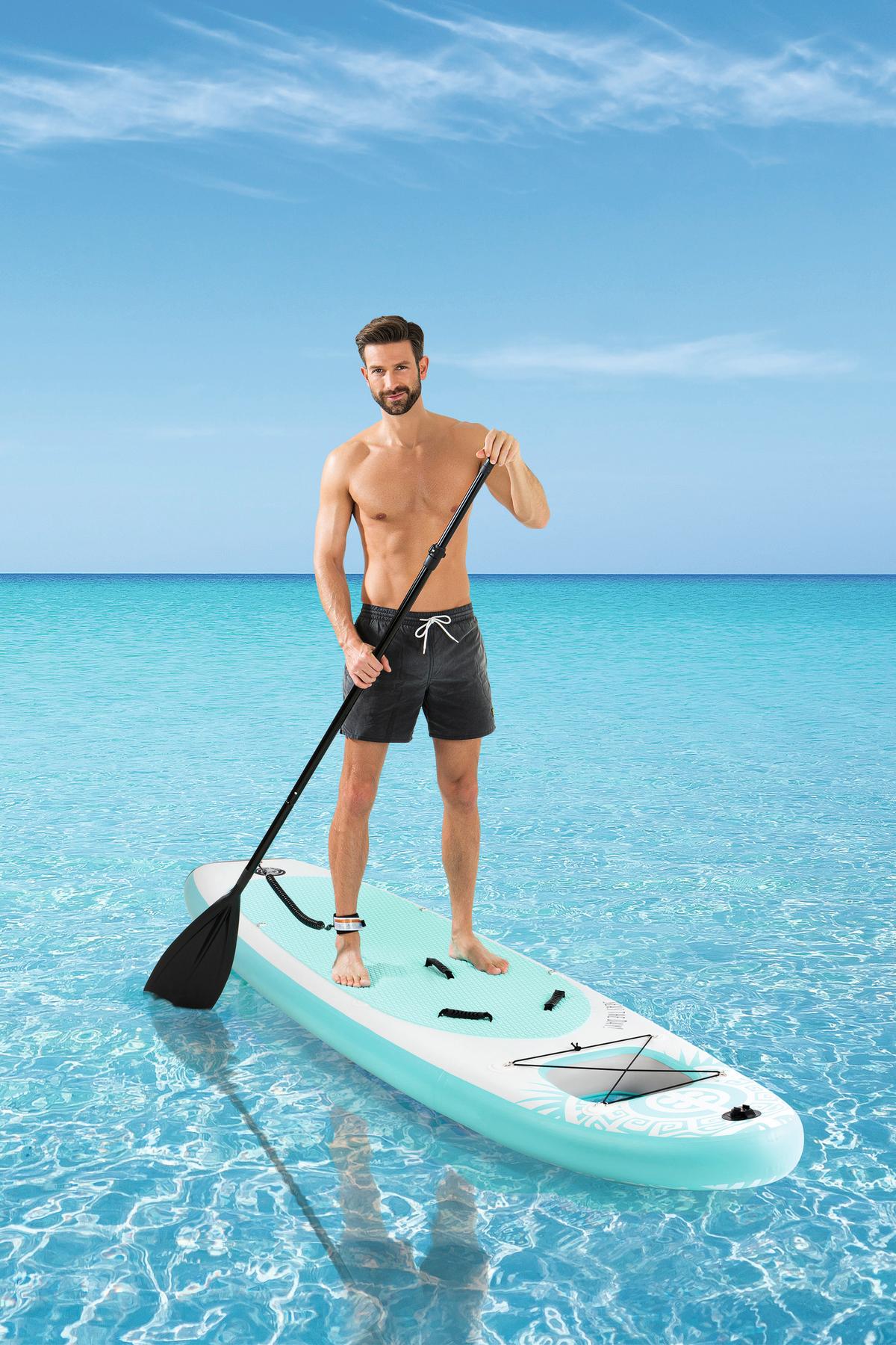 Stand-Up Paddle Aufblasbar Orange/Türkis/Weiß - Türkis/Orange, Basics, Kunststoff (385/81/15cm)