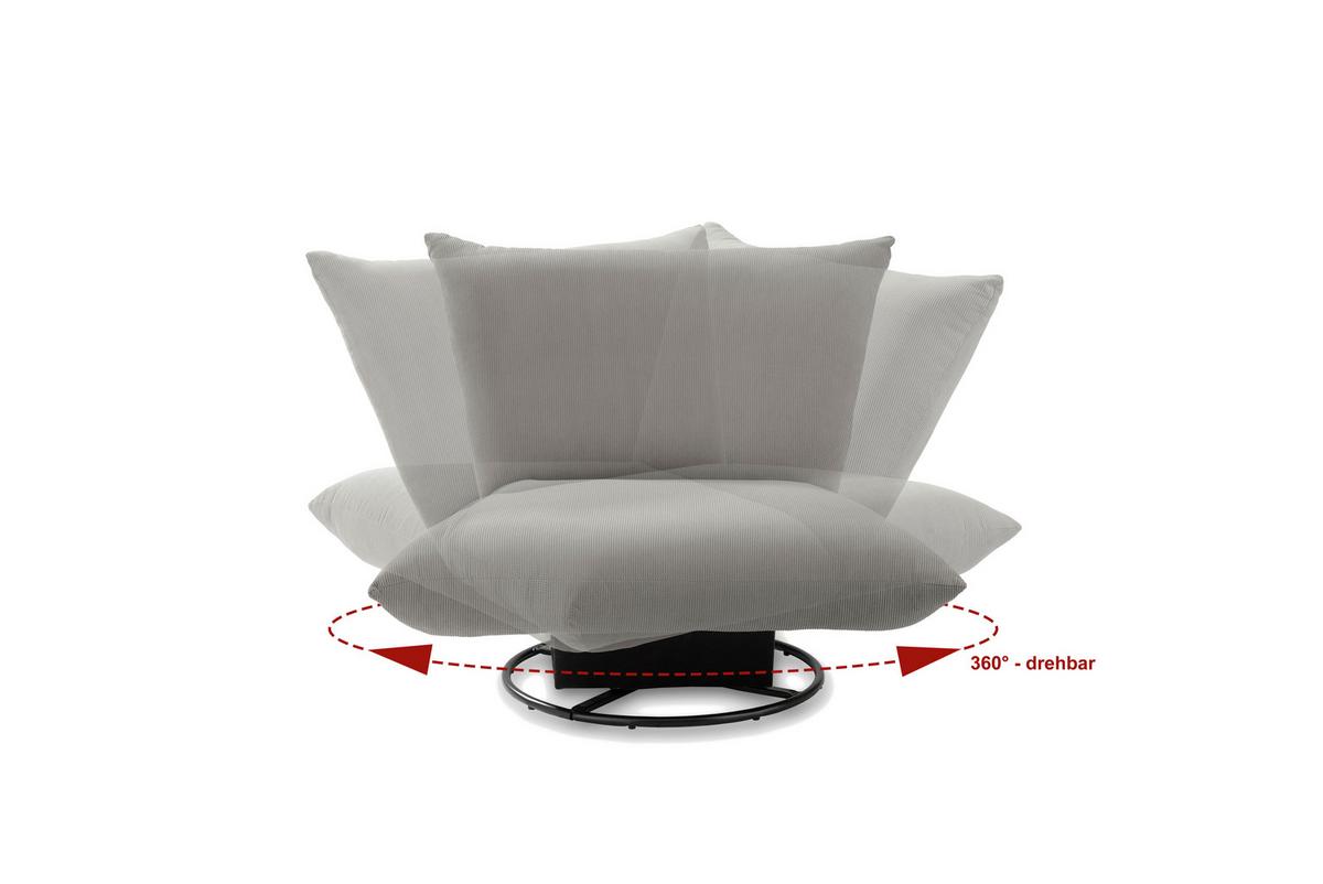 Relaxsessel Cremona Polyester Silberfarben - Silberfarben/Schwarz, Design, Textil (100/78/96cm) - Livetastic