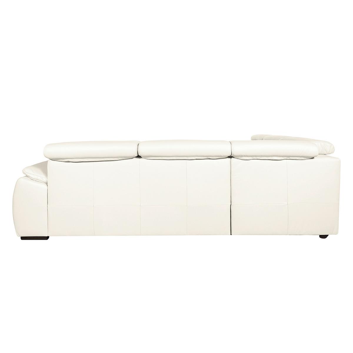 Ecksofa City Weiß B: 265x265 cm - Schwarz/Weiß, Design, Leder (265/265cm) - Livetastic