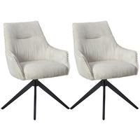 Armlehnstuhl-set Yuki - Beige/Schwarz, LIFESTYLE, Textil/Metall (61/87/65cm) - MID.YOU