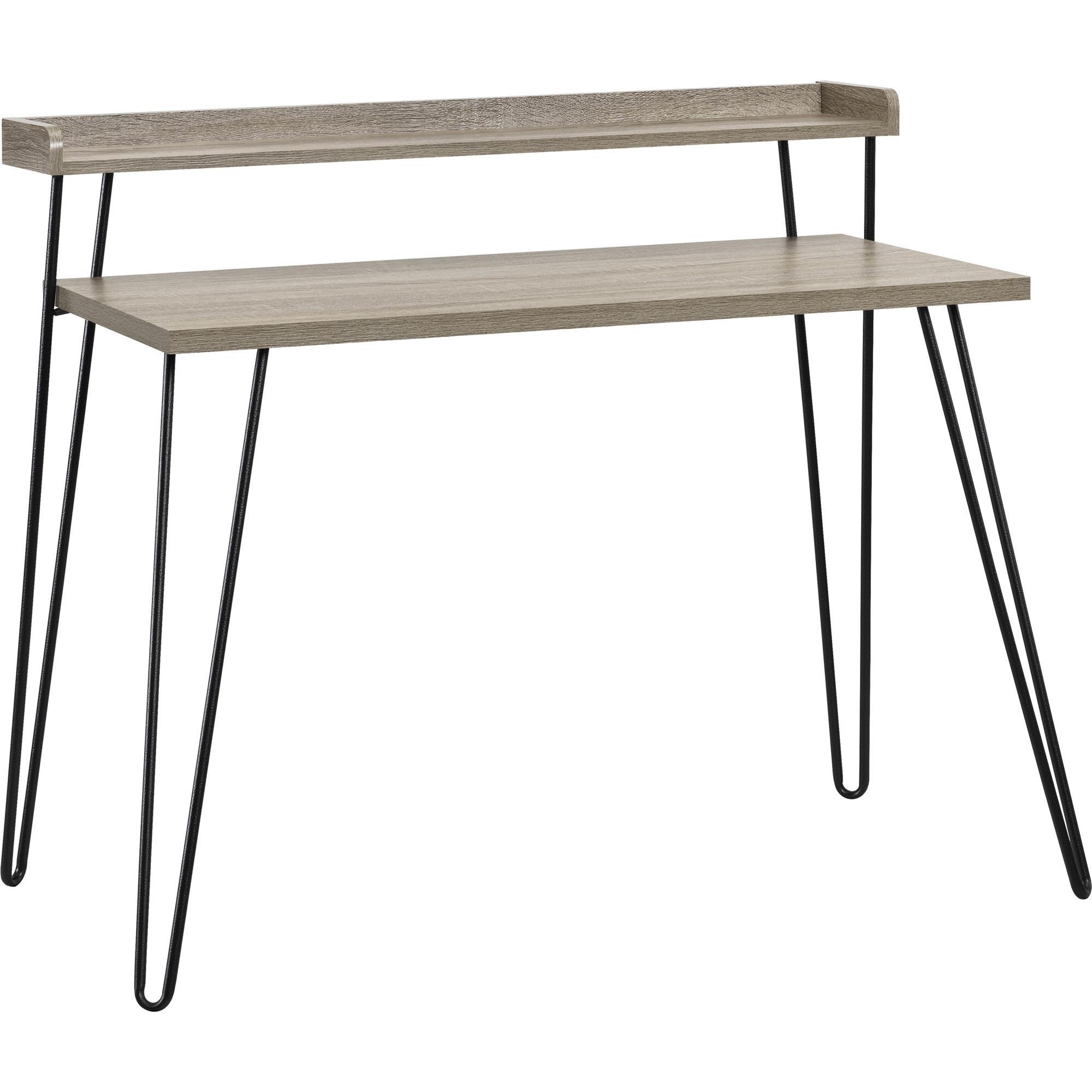 Schreibtisch Haven Grau B: 89 cm - Schwarz/Grau, Design, Papier/Metall (112/89/60cm) - MID.YOU