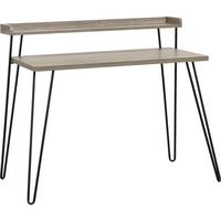 Schreibtisch Haven Grau B: 89 cm - Schwarz/Grau, Design, Papier/Metall (112/89/60cm) - MID.YOU