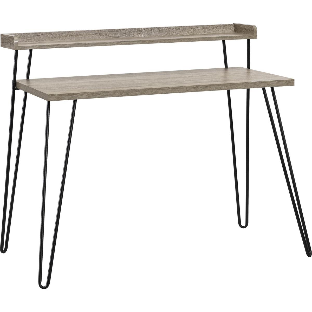 Schreibtisch Haven Grau B: 89 cm - Schwarz/Grau, Design, Papier/Metall (112/89/60cm) - MID.YOU