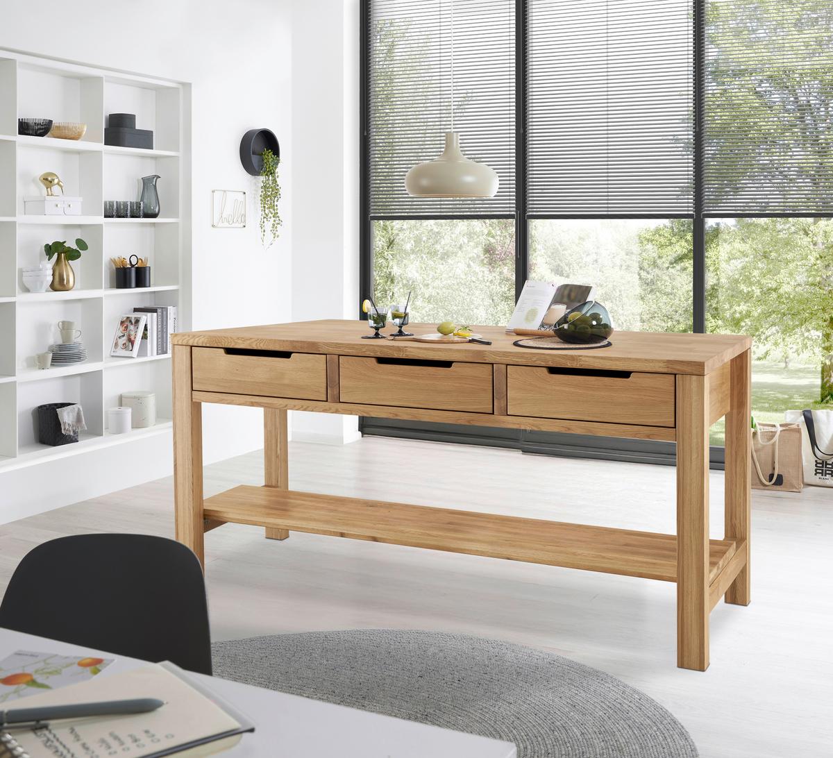 Kücheninsel Ponza Eichefarben B: 180 cm - Eichefarben, Basics, Holz (180/91/90cm) - MID.YOU