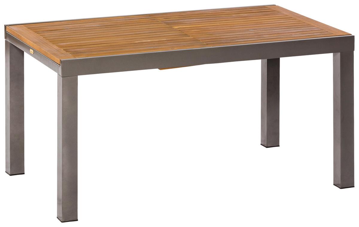 Gartengarnitur Santorin - Graphitfarben/Naturfarben, MODERN, Holz/Metall - Gardenson