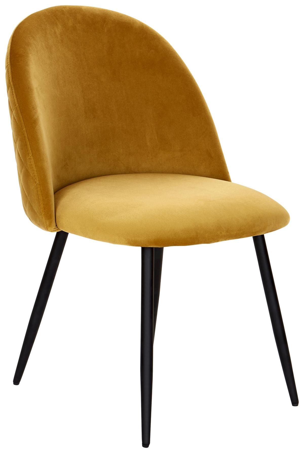 Kárpitozott Szék Torres - sötétsárga/fekete, Modern, textil/fa (51/79/58cm) - MID.YOU