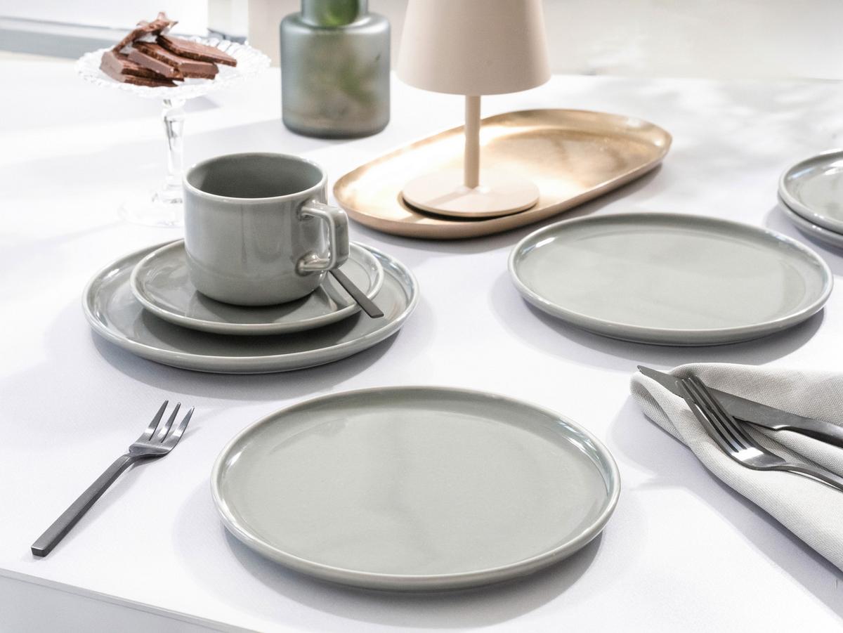 Kombiservice Chef Collection, Grau, 30-Tlg. - Hellgrau, Basics, Keramik - Creatable