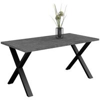 Esstisch Alex Graphitfarben, Schwarz - Schwarz/Graphitfarben, MODERN, Holzwerkstoff/Metall (180/90/78cm) - Livetastic