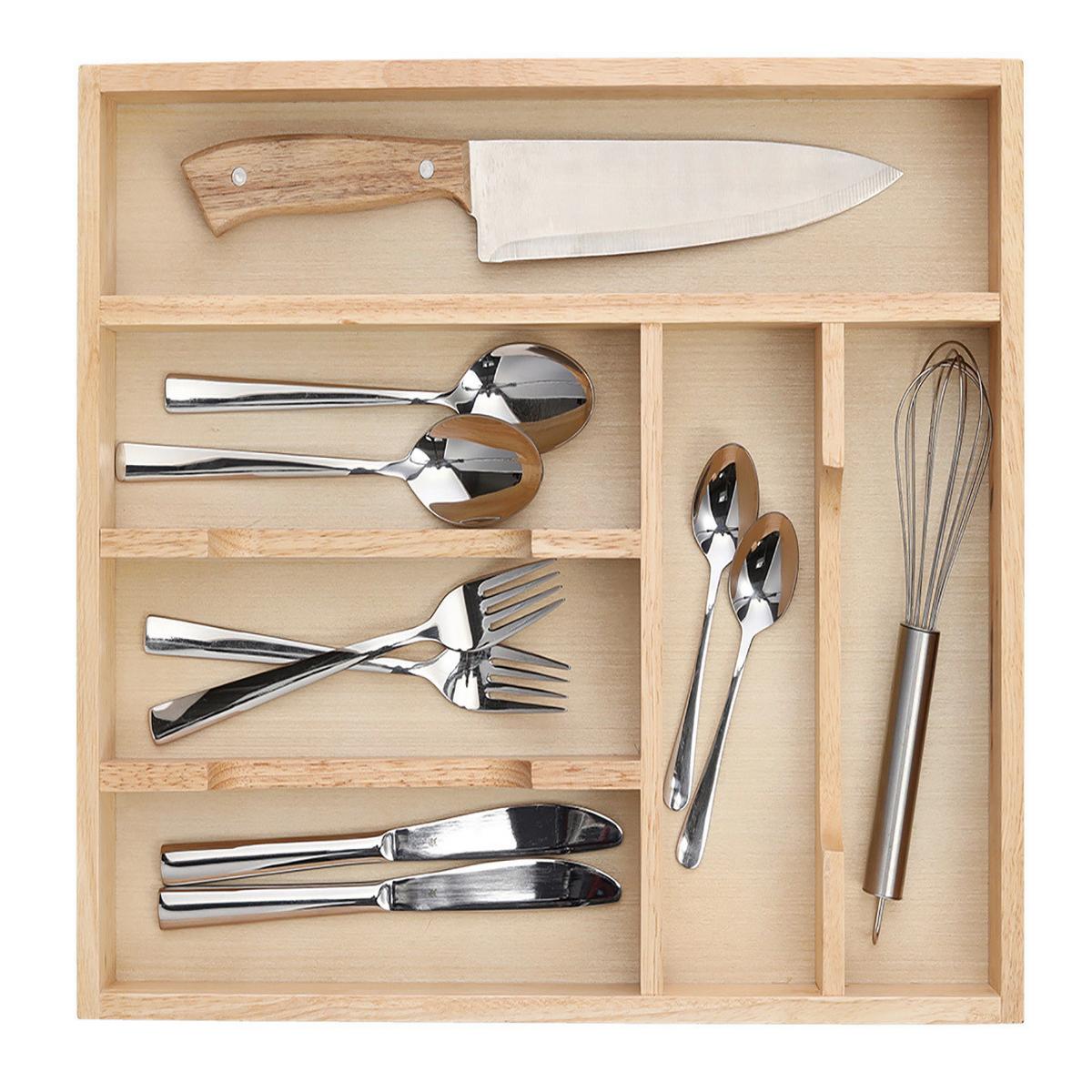 Besteckbox Holz BxHxT: ca. 34x43x6 cm - Naturfarben, Basics, Holz (34/43/6cm) - Zeller Present