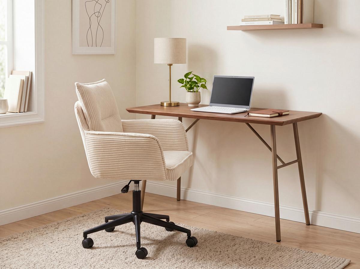 Drehstuhl Valencia Beige B: 58,5 cm - Beige/Schwarz, MODERN, Textil/Metall (58,5/88/95/63cm) - Livetastic