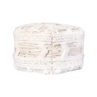 Pouf Bohist Makramee Creme/Olivgrün DxH: 50x45 cm - Creme/Olivgrün, Trend, Kunststoff/Textil (50/45/50cm) - Kayoom