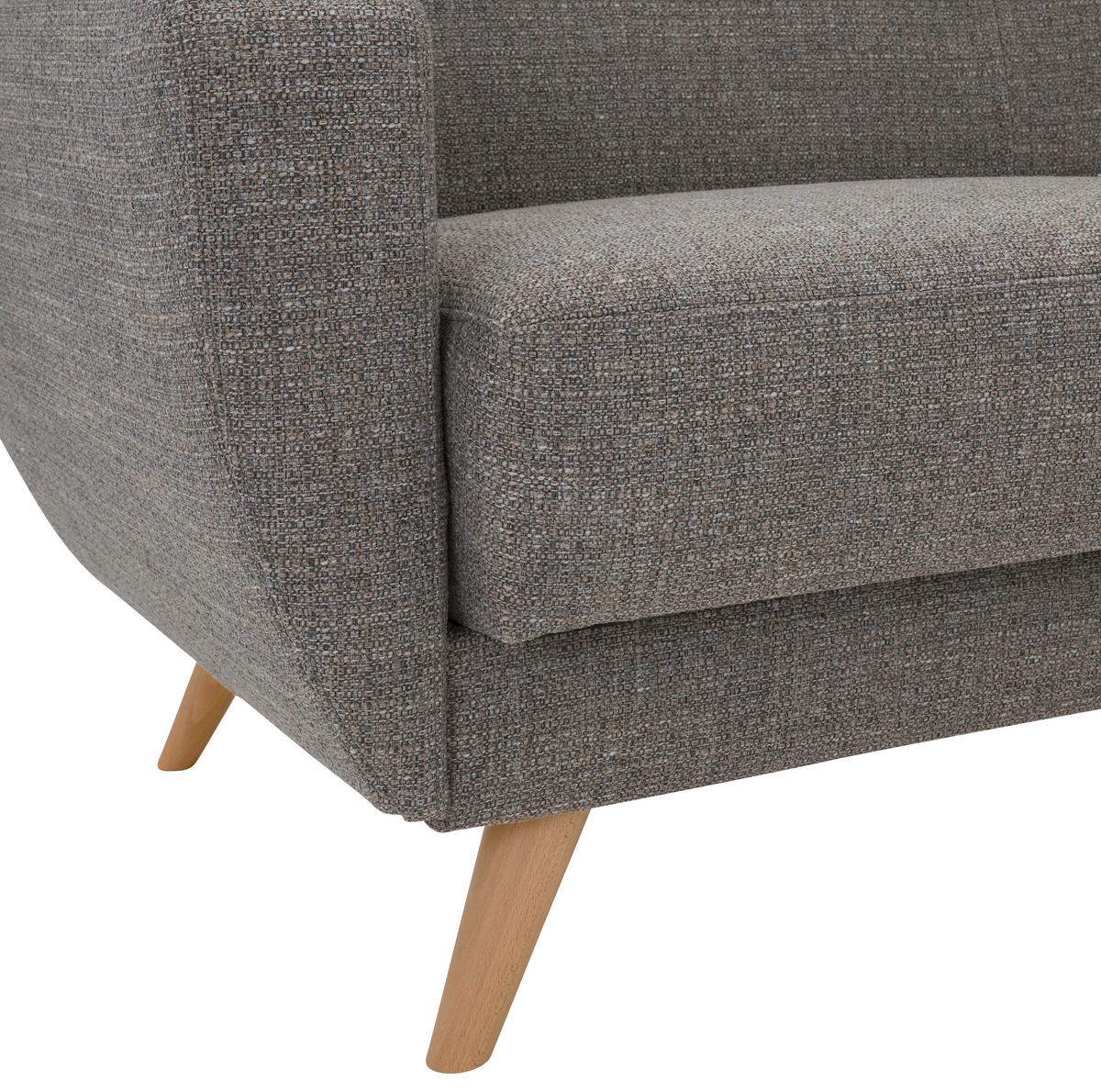3-sitzer-sofa + Schlaffunktion Jerry Rücken Echt, Grau - Naturfarben/Grau, Design, Textil (230/85/82cm) - Max Winzer