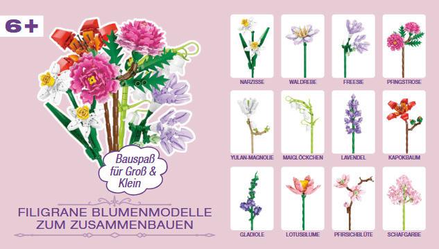 Bastelblumen zum Zusammenbauen 12 Modelle sortiert - Multicolor, LIFESTYLE, Kunststoff (14/14/32cm)