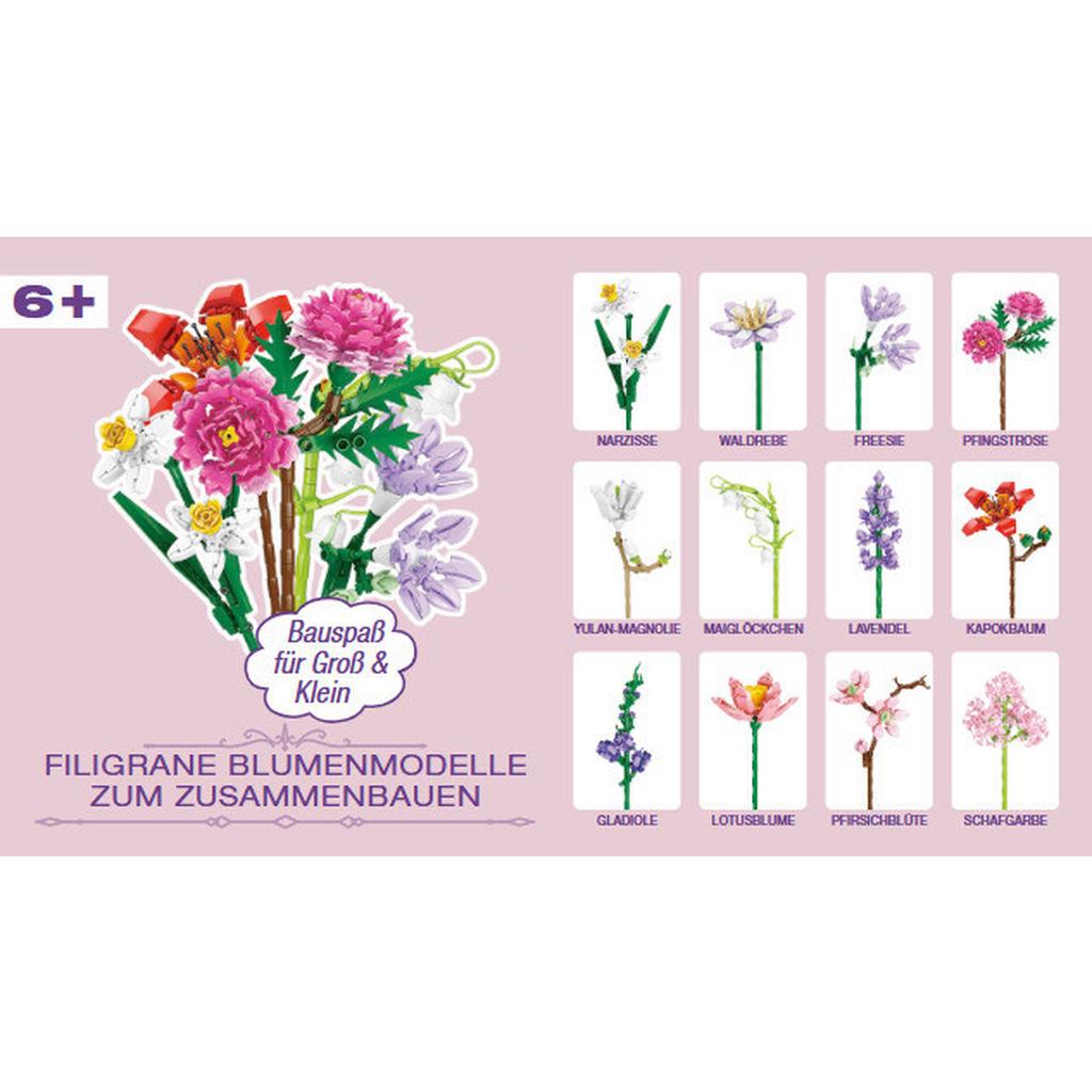 Bastelblumen zum Zusammenbauen 12 Modelle sortiert