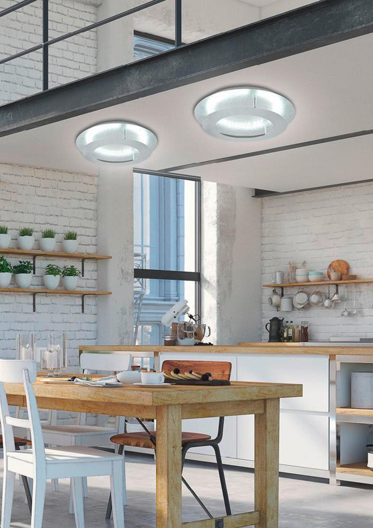 LED-Deckenleuchte 98-66176 Merle - Silberfarben, Design, Metall (40/8cm)