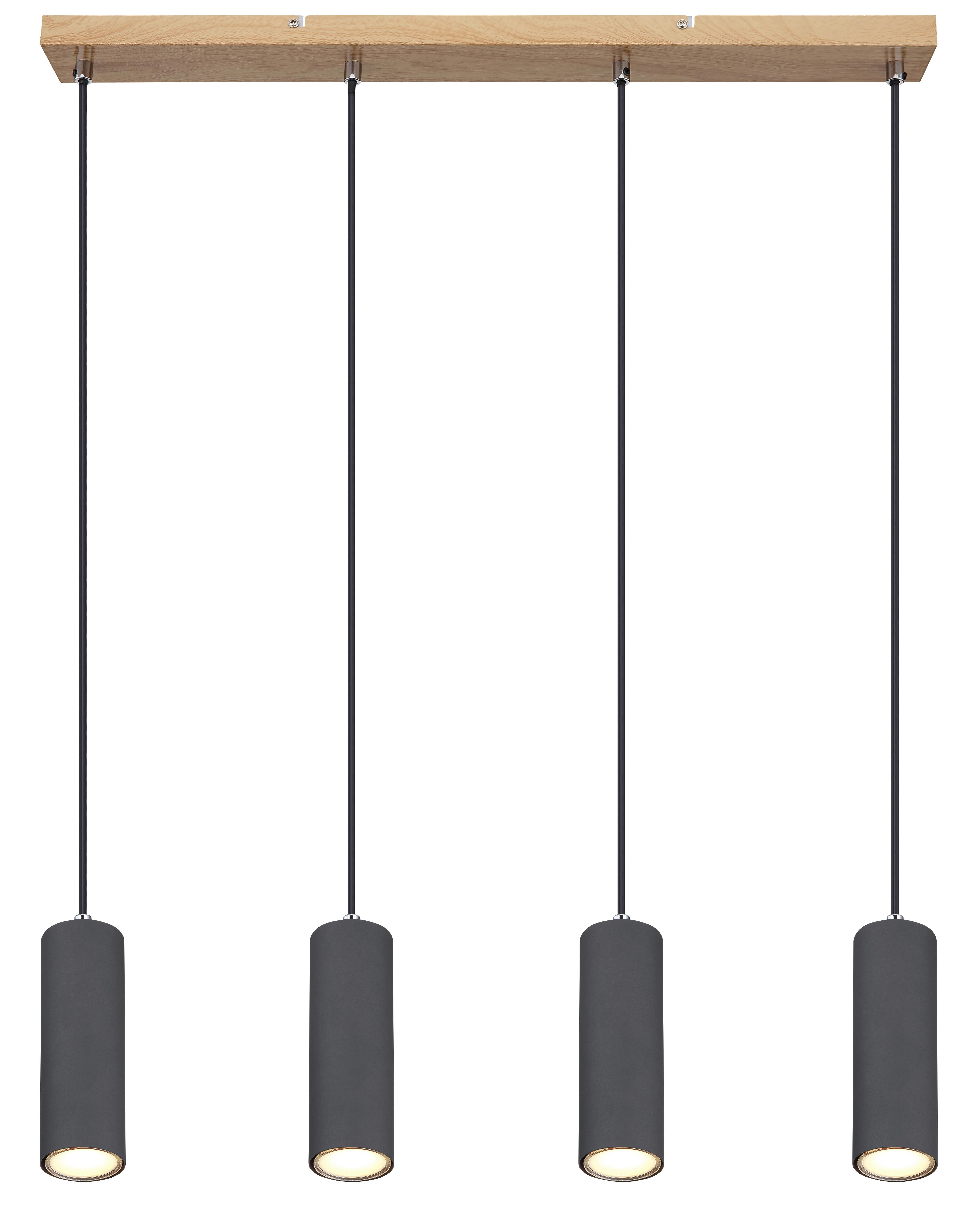 Hängeleuchte 57911-4hg H: 120 cm 4-Flammig - Graphitfarben, Design, Metall (65/6/120cm) - Globo