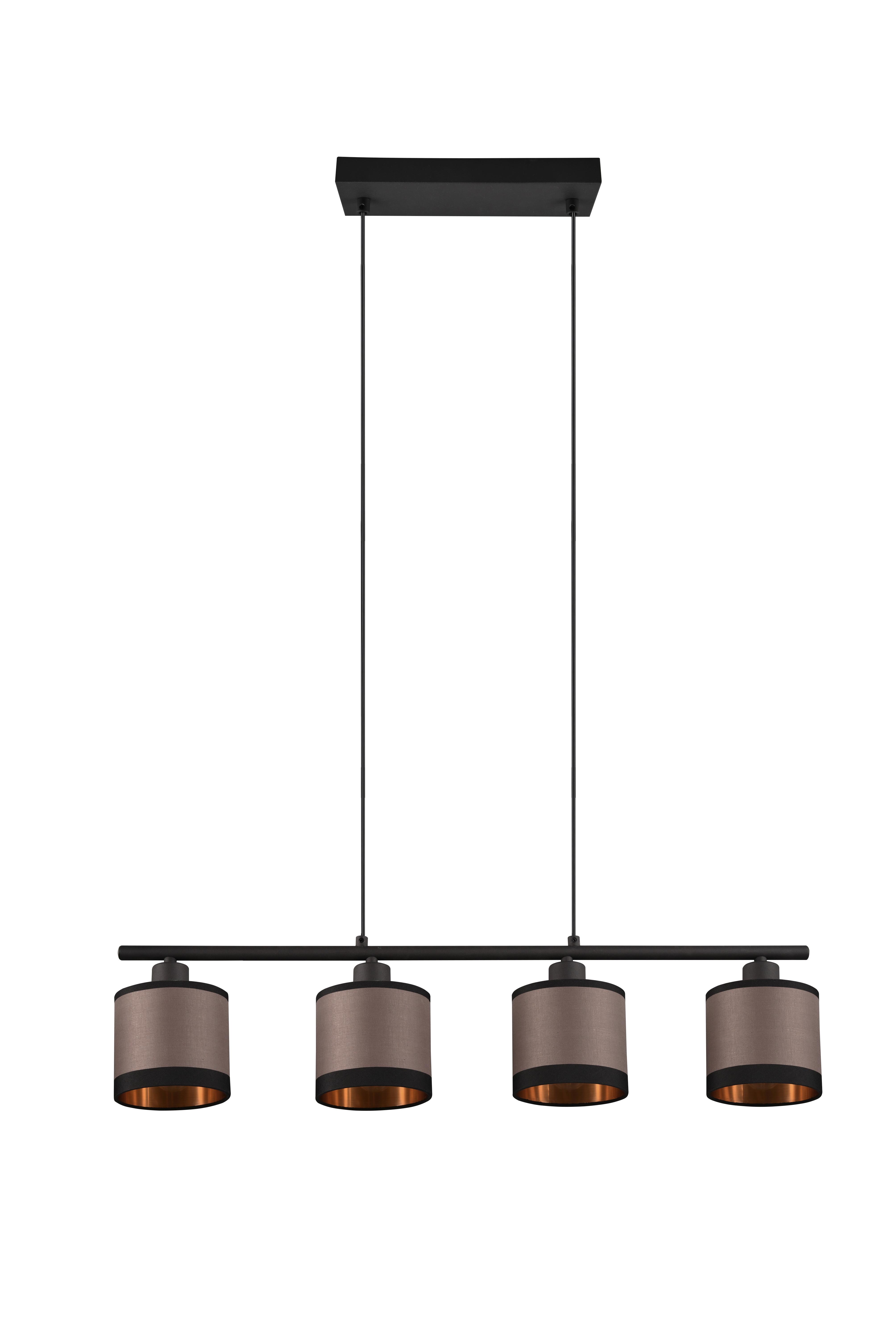 Pendelleuchte R31554041 Davos - Taupe/Goldfarben, Design, Textil/Metall (75/12/150cm)