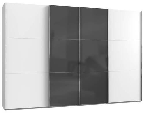 Schwebetürenschrank B: 350 cm Level 36c Grau/Weiß - Weiß/Grau, MODERN, Holzwerkstoff (350/236/65cm) - MID.YOU