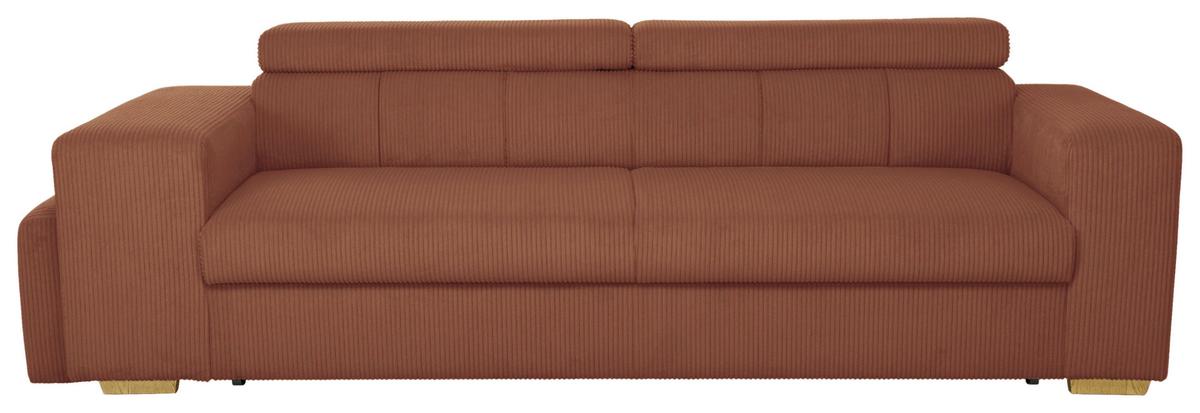 3-SitzerSofa m. Schlaffunktion Sirius S terracotta, B: 251cm - Terracotta/Schwarz, KONVENTIONELL, Holz/Holzwerkstoff (251/96/100cm)
