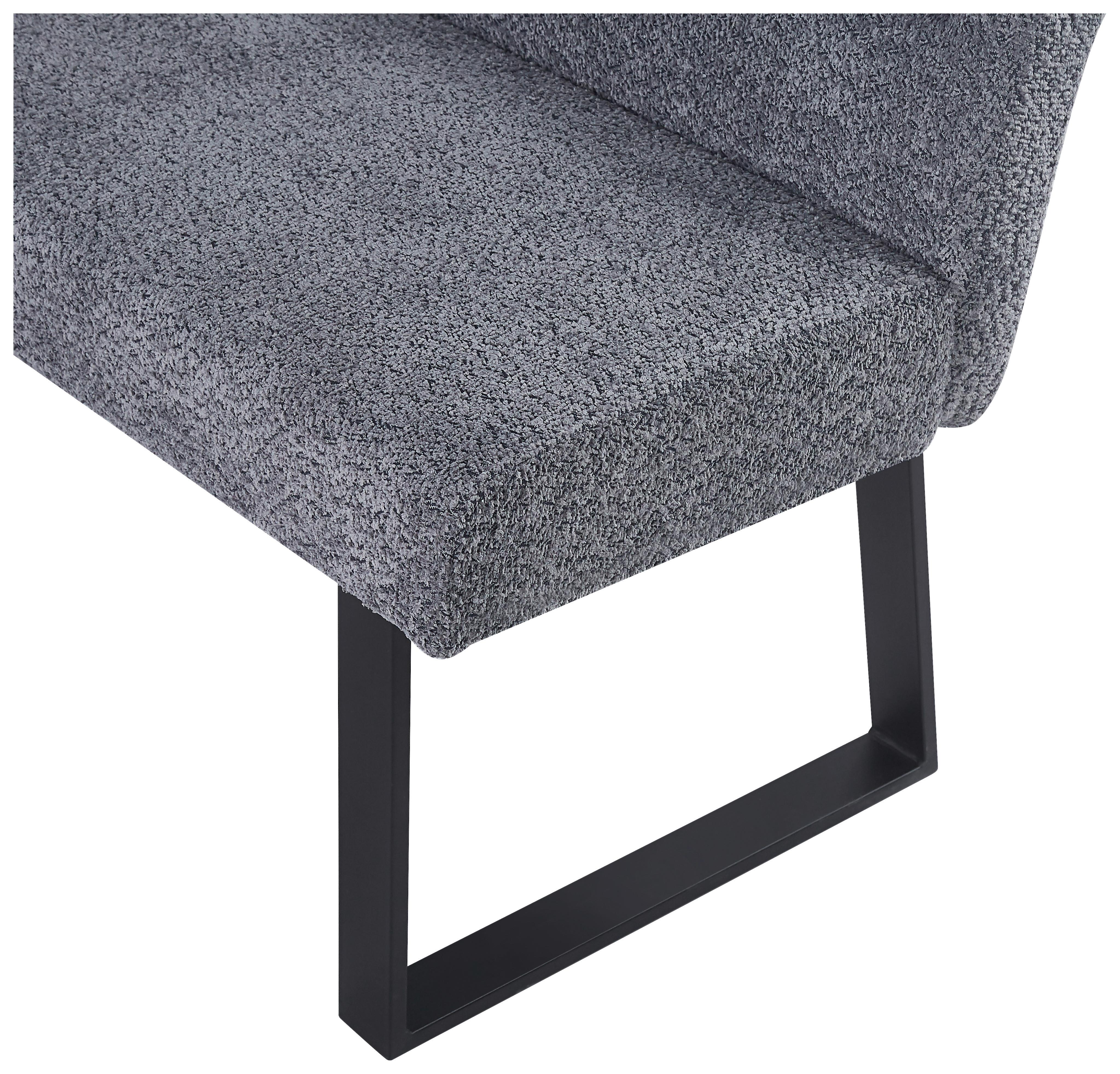 Eckbank Kea Leinenoptik Grau, S: 150x190cm - Schwarz/Grau, KONVENTIONELL, Textil/Metall (150/190cm) - MID.YOU