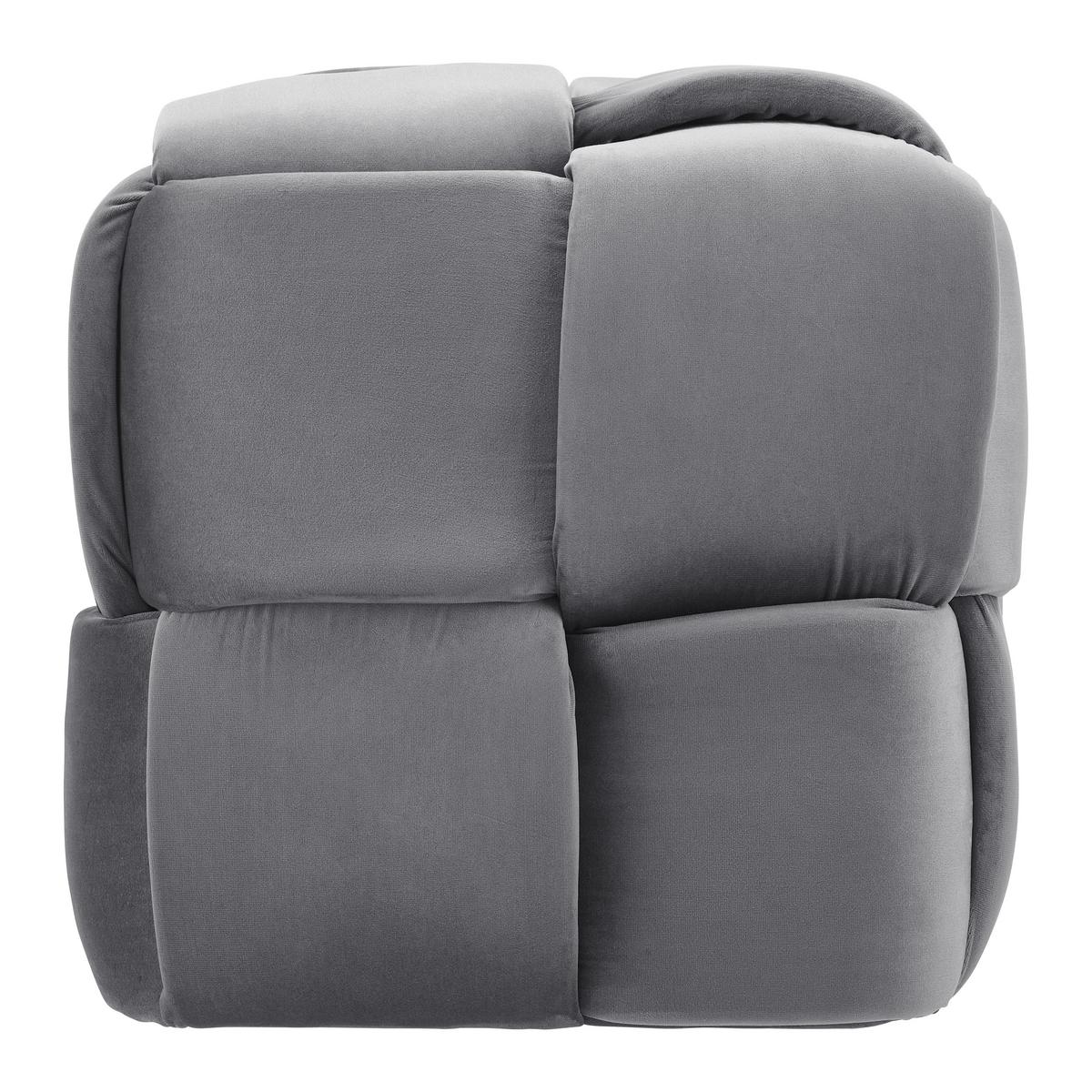 Taburet ELLA sivá zamat - čierna/sivá, Modern, drevo/textil (47/47/47cm) - Bessagi Home