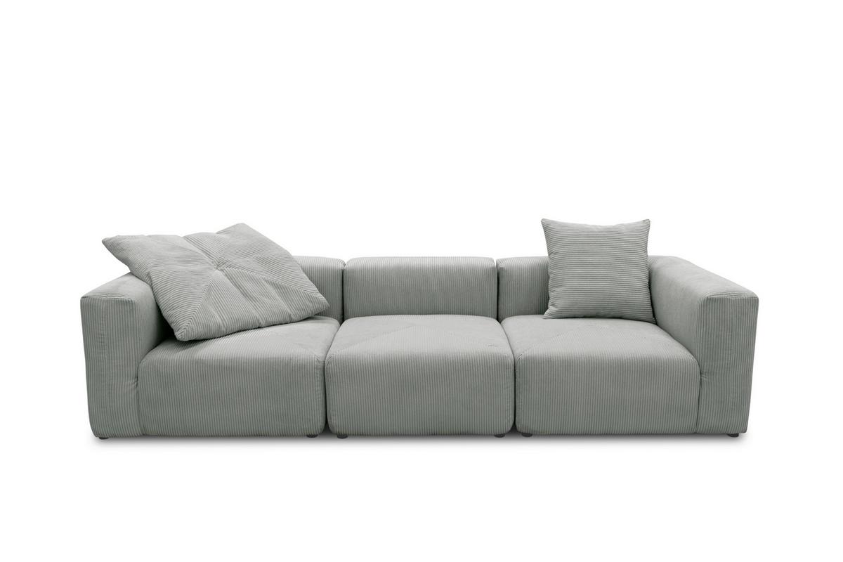 3-sitzer-sofa Hellgrau B: 301 Cm - Hellgrau/Schwarz, Design, Textil (301/69/108cm) - MID.YOU
