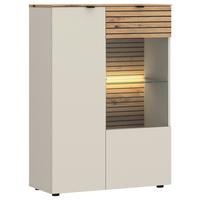 Vitrine Nexa Kaschmir /Eiche Dekor B: 80cm - Kaschmir/Eiche Artisan, Basics, Glas/Holzwerkstoff (80/116/40cm)