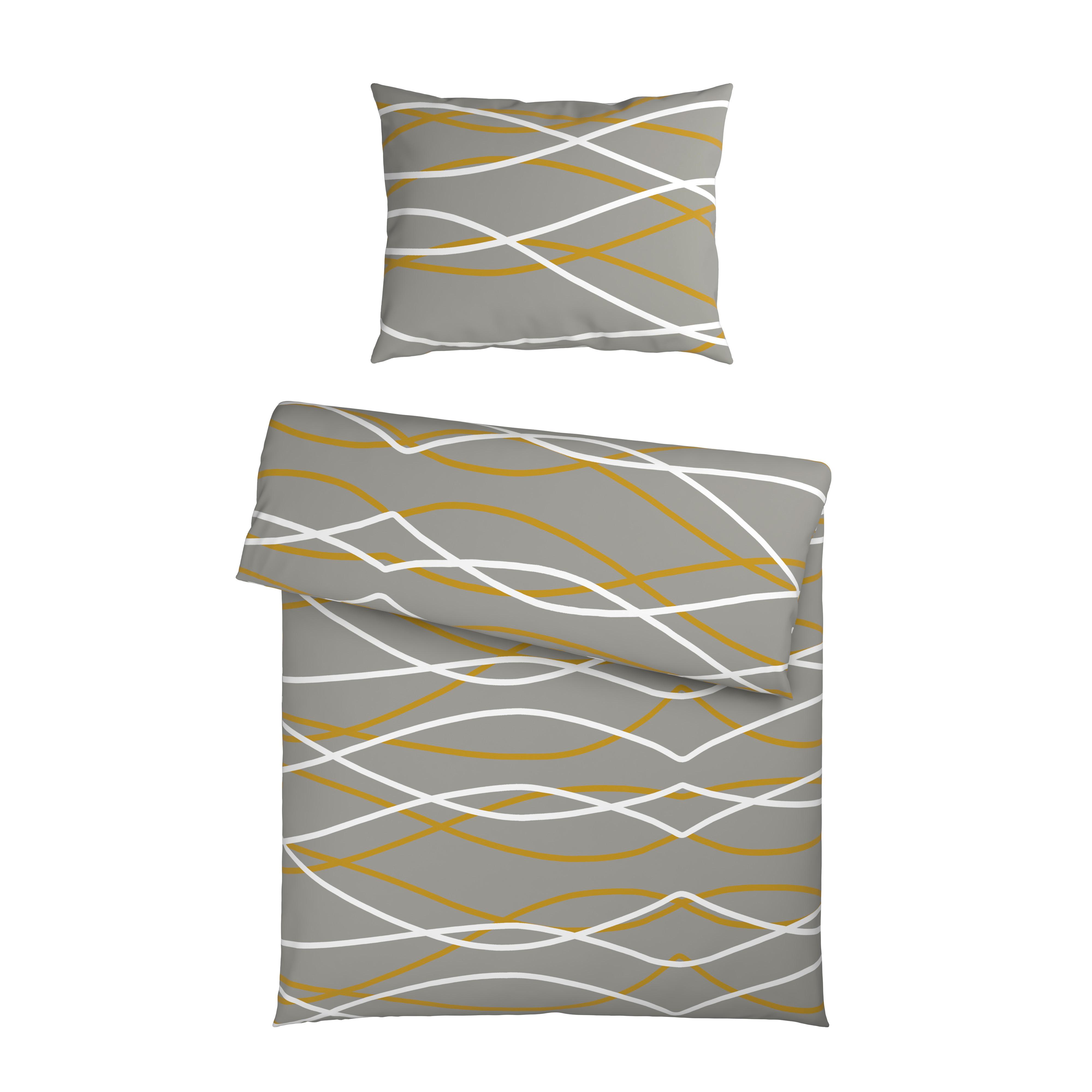POVLEČENÍ WELLE - šedá/barvy zlata, Moderní, textil (140/200cm) - Mömax