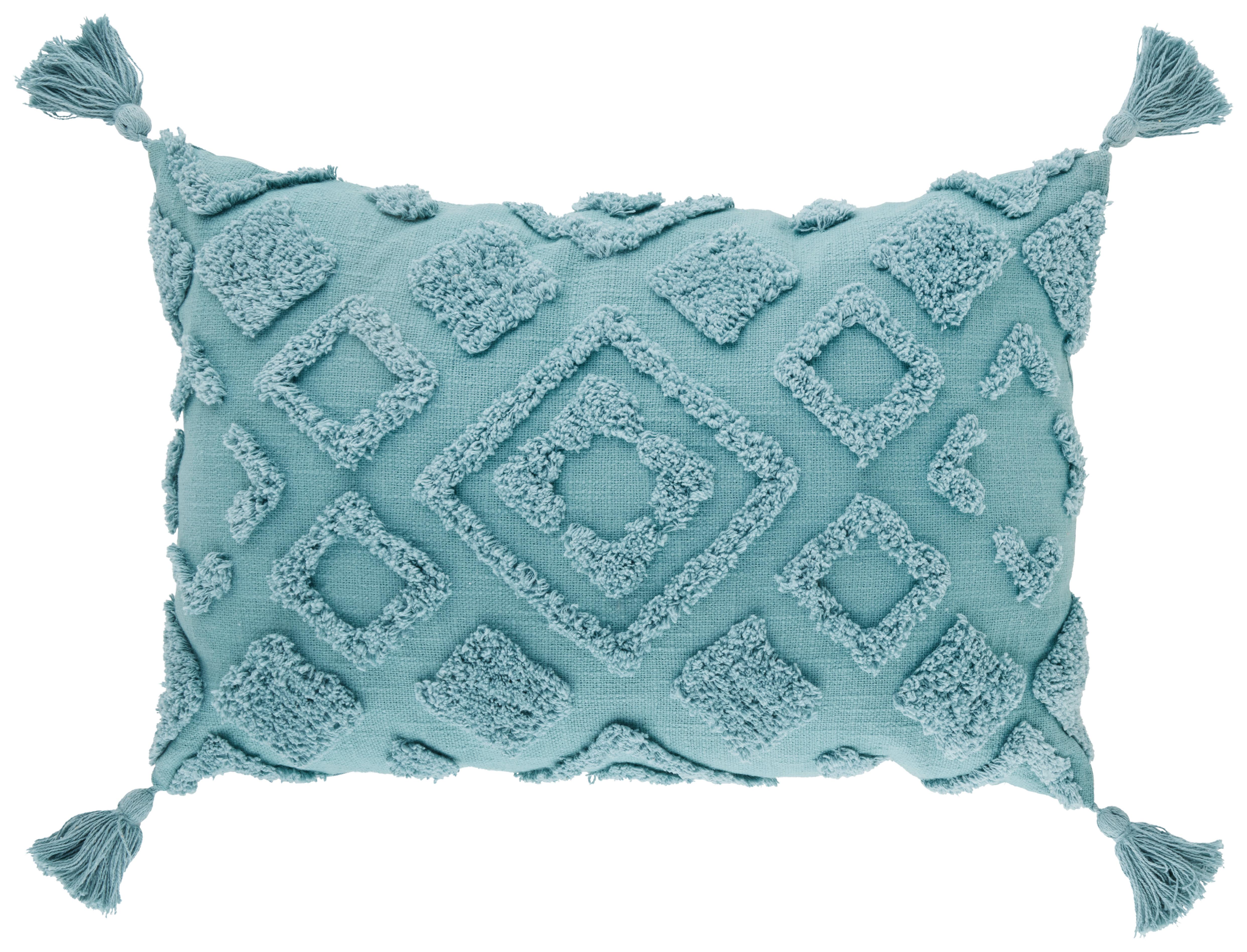 DEKORAČNÝ VANKÚŠ Ibiza, 40/60cm, modrá - modrá, Modern, textil (40/60cm) - Premium Living