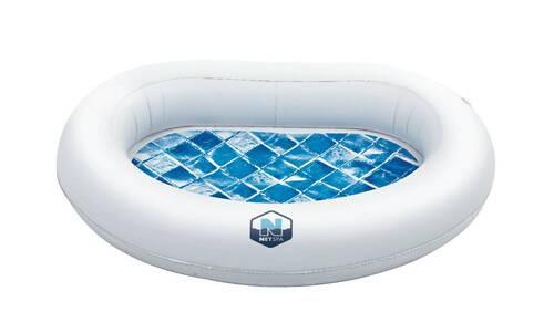 Fußsprudelbad Aufblasbar Weiß/blau - Weiß, Basics, Kunststoff (87/68/14cm)