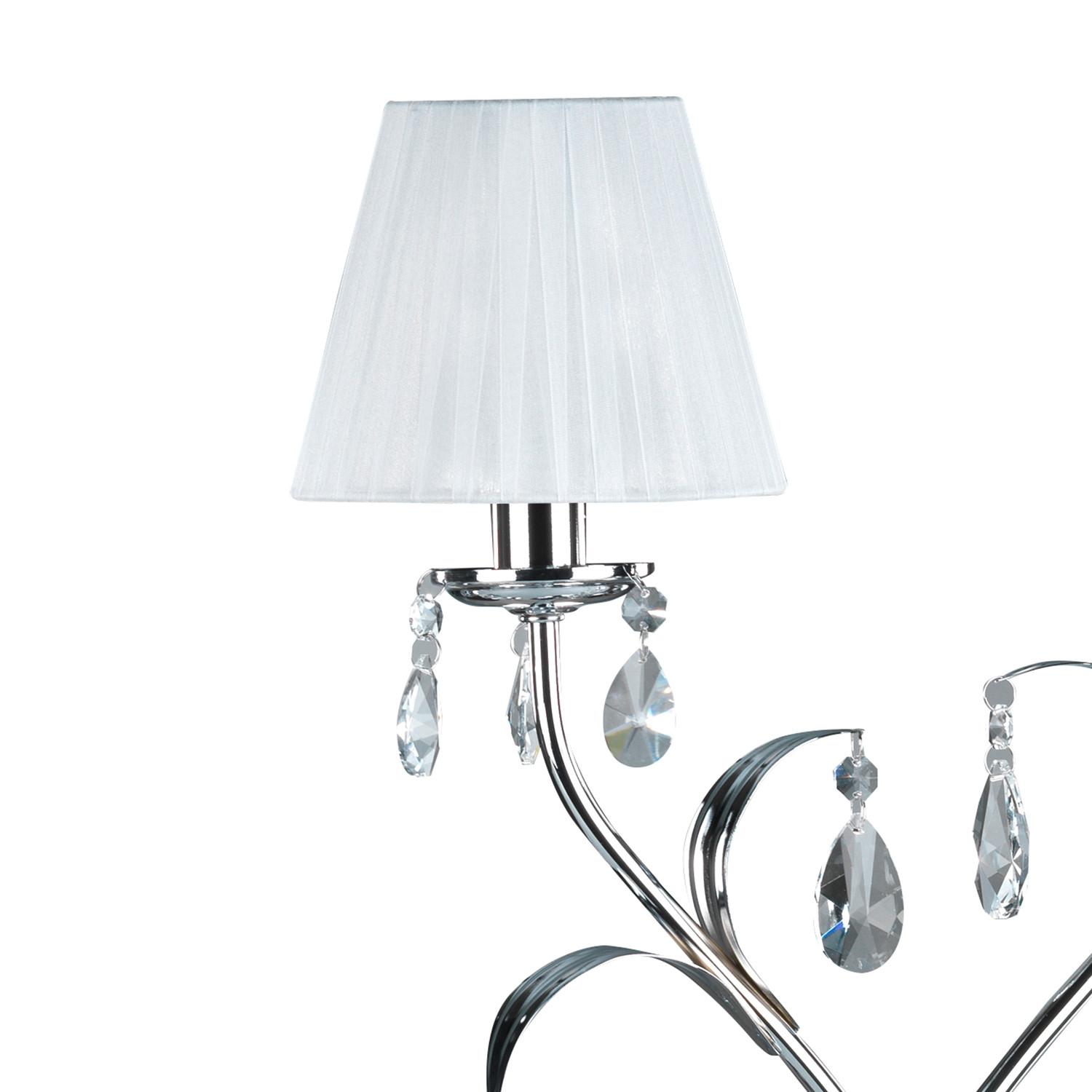 Kristall-Tischleuchte 4865/Lg - Chromfarben/Weiß, KONVENTIONELL, Glas/Textil (45/70cm)
