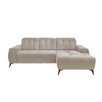 Ecksofa mit USB Anschluss Sano, Beige, S: 258x180 cm - Beige/Schwarz, MODERN, Textil (258/180cm) - Livetastic