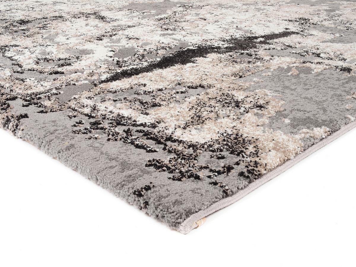 Webteppich Hellgrau Timeline Quantum 65x130 cm - Hellgrau, Design, Textil (65/130cm) - Novel