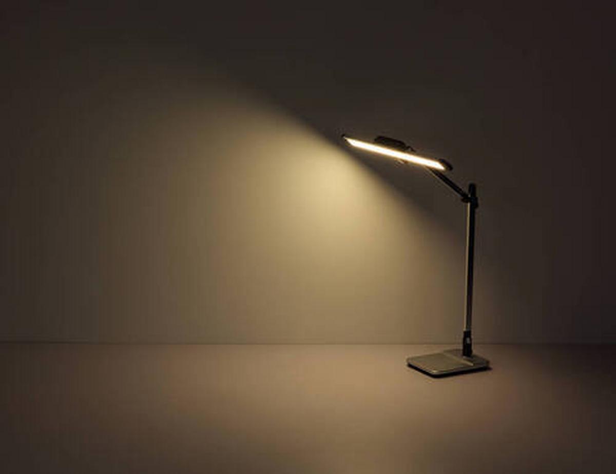 LED-Schreibtischleuchte 58453 - Silberfarben/Schwarz, Design, Kunststoff/Metall (36,8/50/61,2cm) - Globo