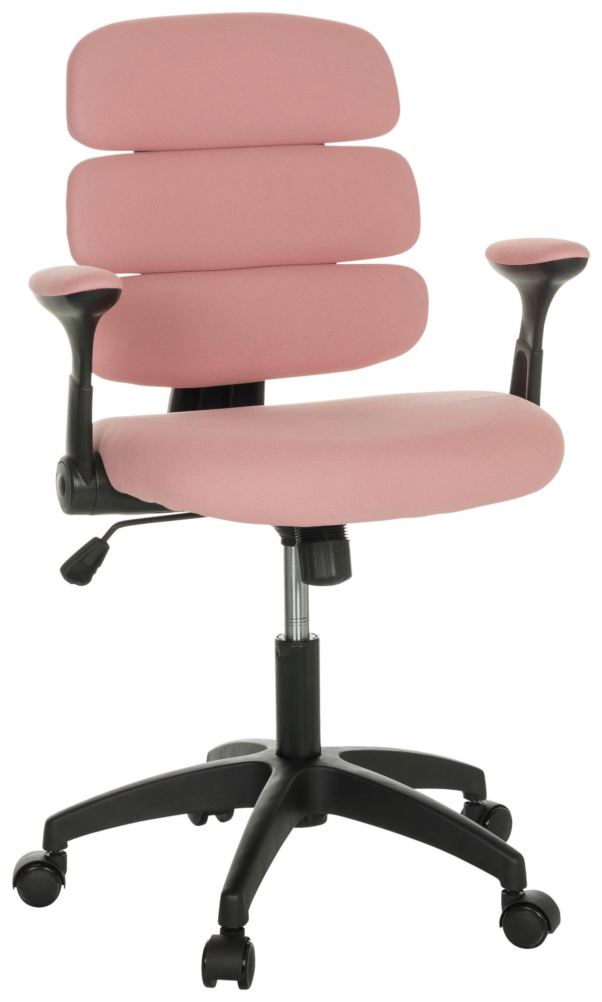 Jugenddrehstuhl Kid Ergolino B mit Armstützen Rosa Bis 100 Kg - Schwarz/Rosa, Basics, Kunststoff/Textil (62/86-97/62cm) - MID.YOU