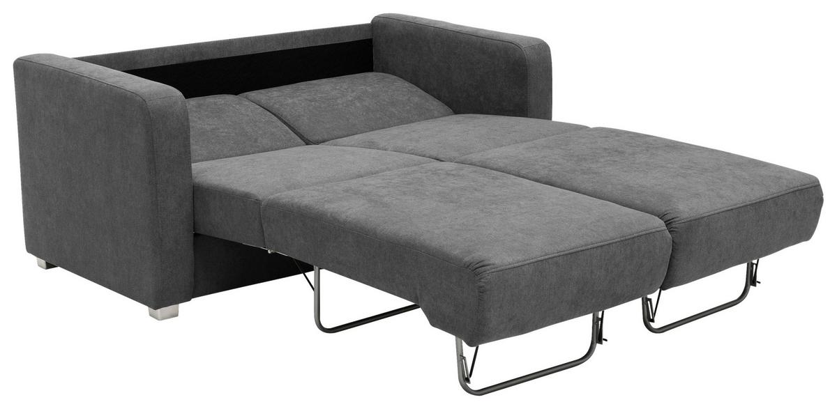 2-Sitzer-Sofa mit Schlaffunkt. Mia Anthrazit - Chromfarben/Anthrazit, Basics, Textil (159/88/87cm) - Livetastic