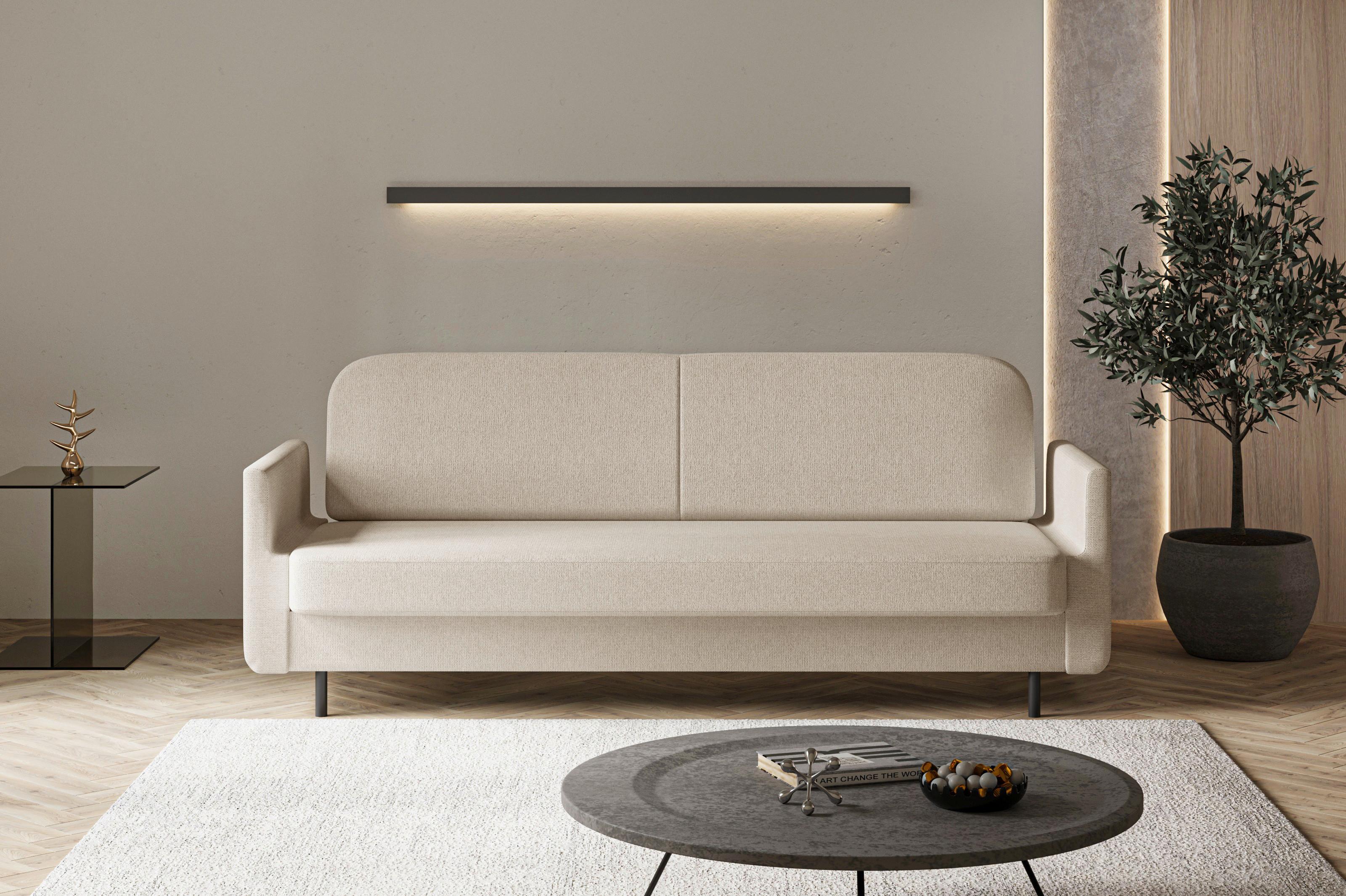 Schlafsofa Cloudy Beige B: 221 cm - Beige, Design, Textil (221/87/84cm) - MID.YOU