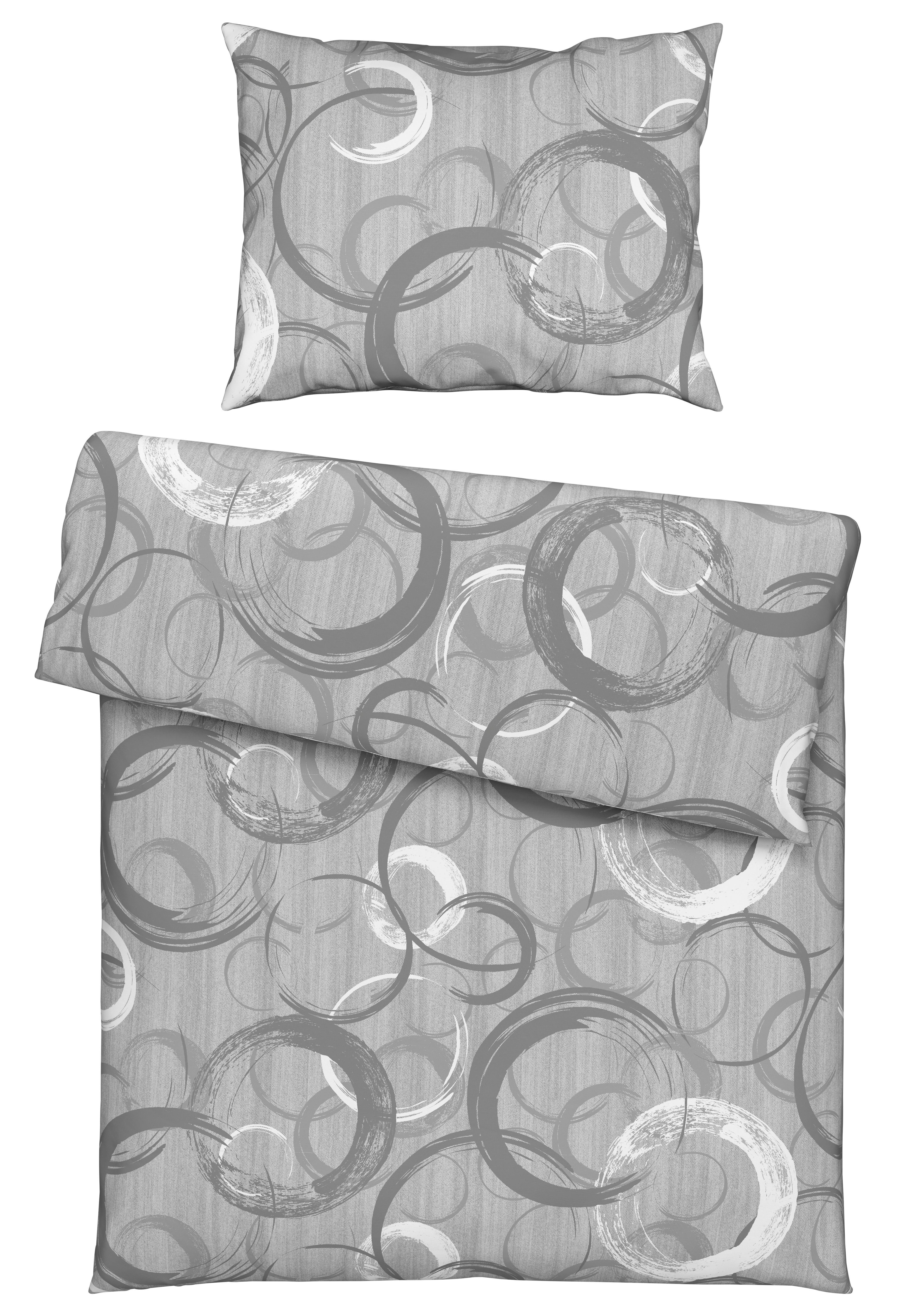 POVLEČENÍ NEW CIRCLES - šedá, textil (140/200cm) - Modern Living