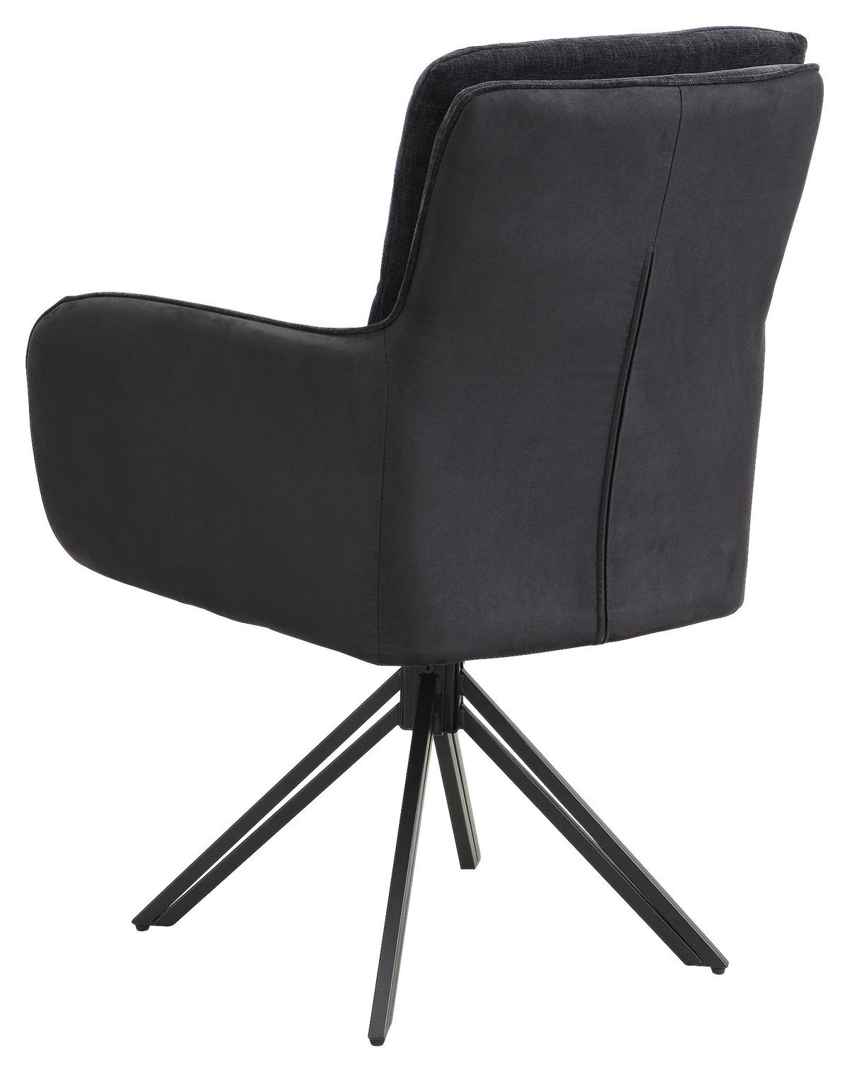 Stuhl-Set Tino - Schwarz, MODERN, Textil/Metall (62/94/70cm) - MID.YOU